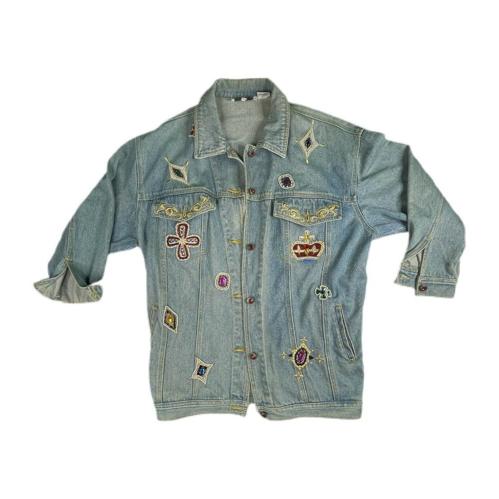 VTG 80s CEDARS DENIM JEAN JACKET XS